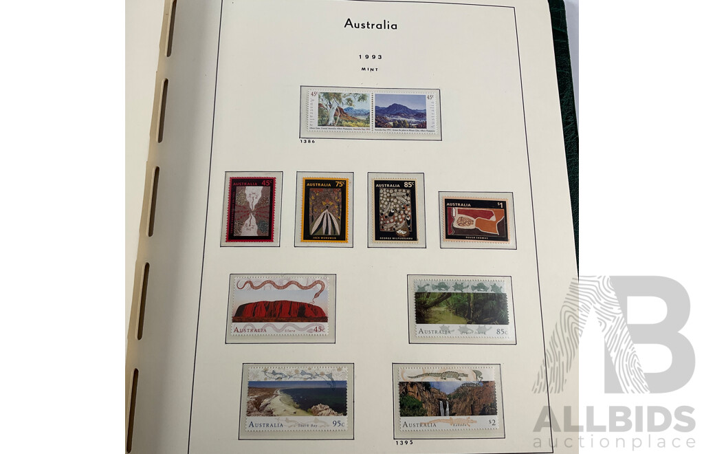 Album of Australian Mint and Cancelled Stamps Spanning 1991 to 2000, Sets and Multiples