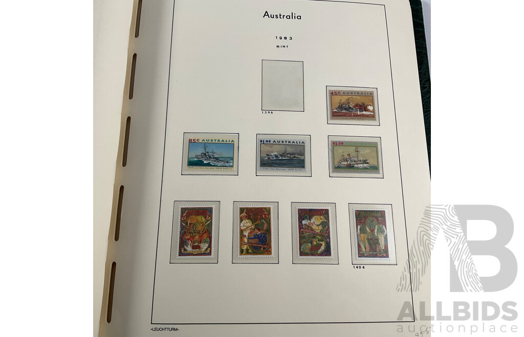Album of Australian Mint and Cancelled Stamps Spanning 1991 to 2000, Sets and Multiples
