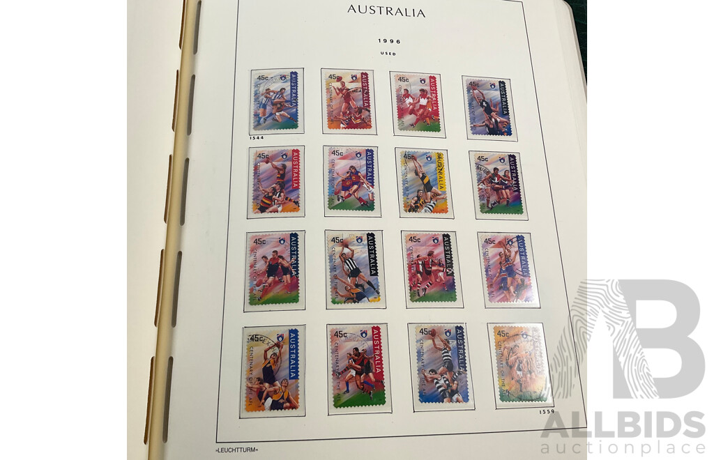 Album of Australian Mint and Cancelled Stamps Spanning 1991 to 2000, Sets and Multiples