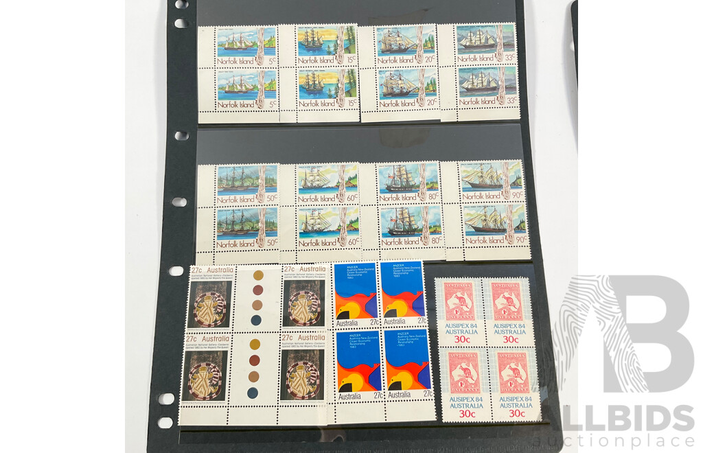 Collection of Vintage Mint, Mint/Hinged Stamps Including Papua, Territory of New Guinea Over Prints, Australian Pre Decimal, Australian Antarctic Territory Pre Decimal, Papua New Guinea, Norfolk Island