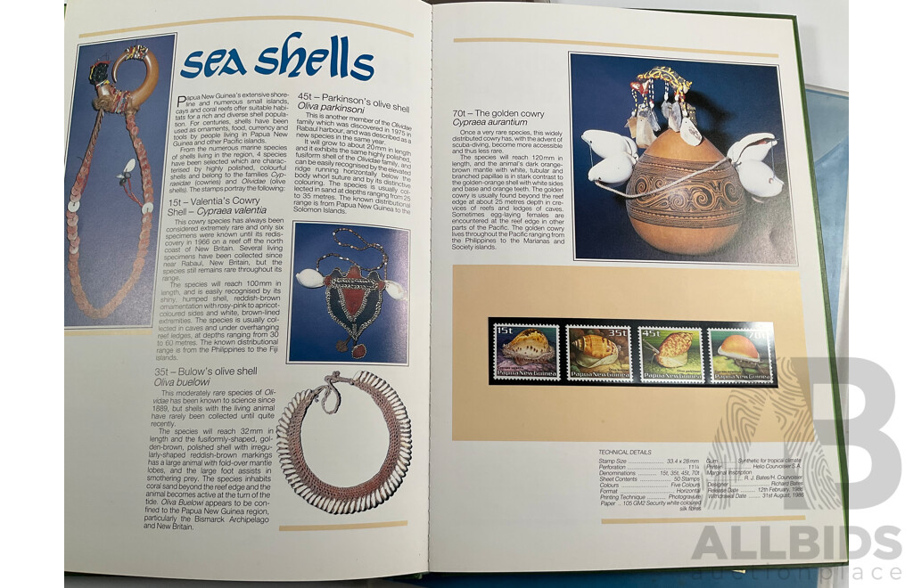 Three Papua New Guinea Annual Stamp Albums 1985, 1986, 1987