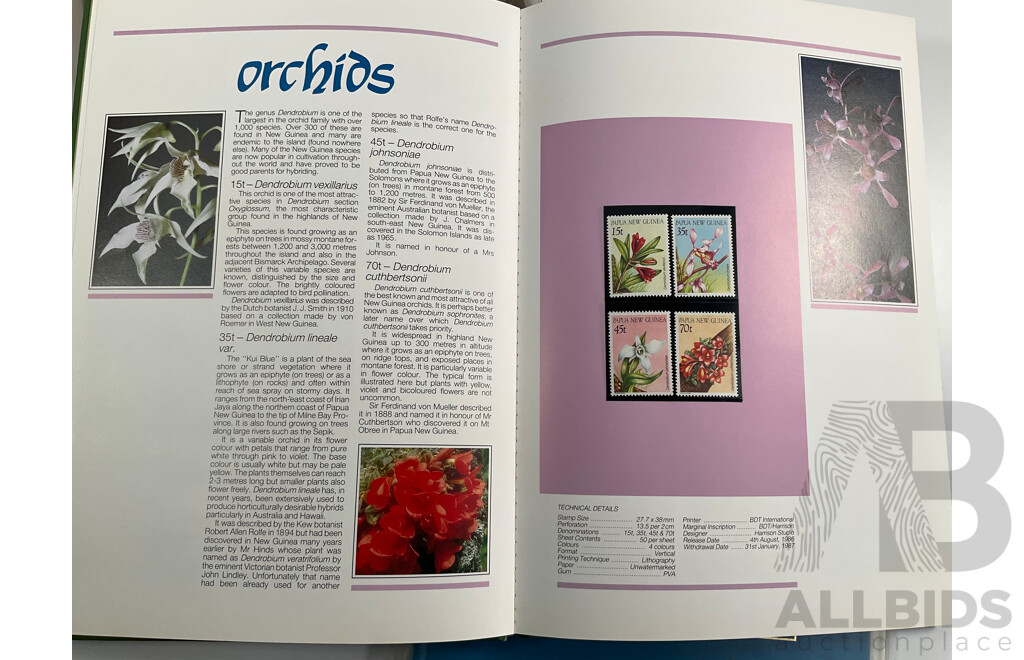 Three Papua New Guinea Annual Stamp Albums 1985, 1986, 1987