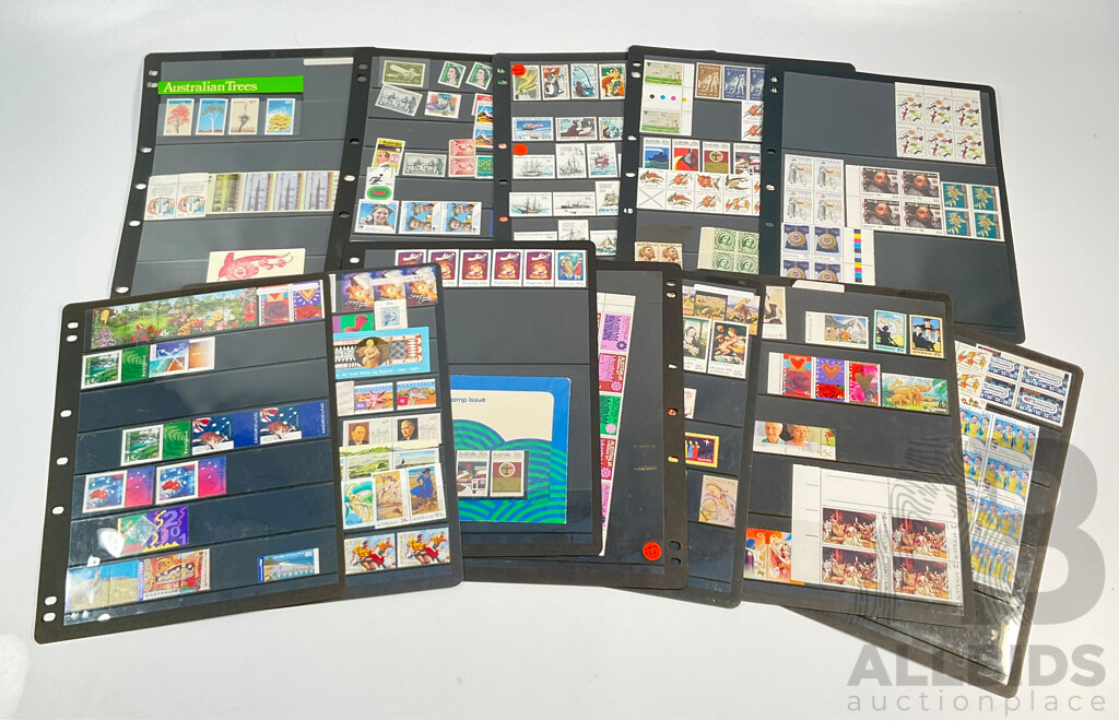 Collection of Mint Australian Stamps, Examples Spanning Predecimal to 2000's Including Tom Roberts Four Dollar Block of Four, Antarctic Territory, Blocks, Sets and More