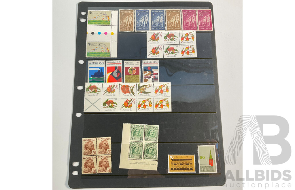 Collection of Mint Australian Stamps, Examples Spanning Predecimal to 2000's Including Tom Roberts Four Dollar Block of Four, Antarctic Territory, Blocks, Sets and More