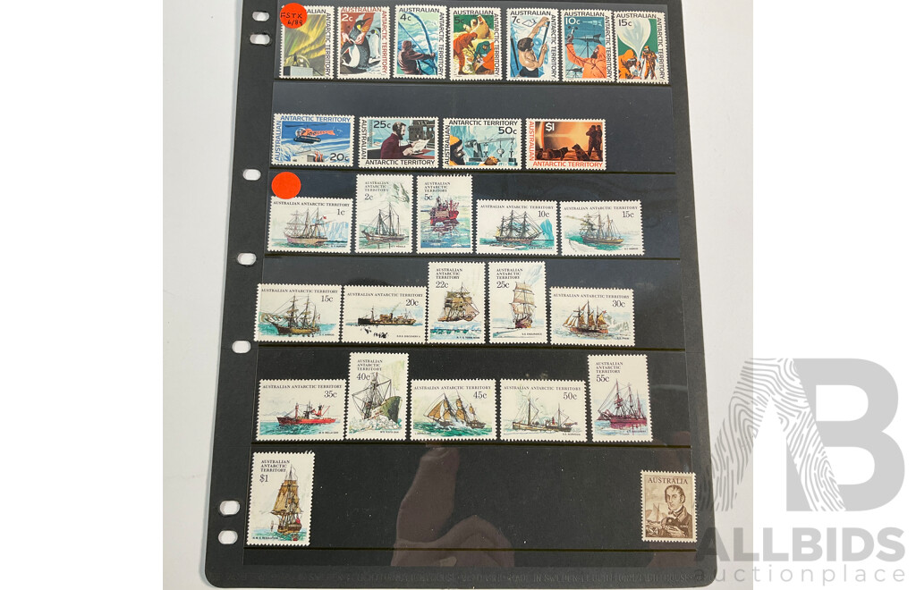Collection of Mint Australian Stamps, Examples Spanning Predecimal to 2000's Including Tom Roberts Four Dollar Block of Four, Antarctic Territory, Blocks, Sets and More