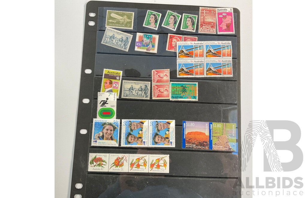 Collection of Mint Australian Stamps, Examples Spanning Predecimal to 2000's Including Tom Roberts Four Dollar Block of Four, Antarctic Territory, Blocks, Sets and More