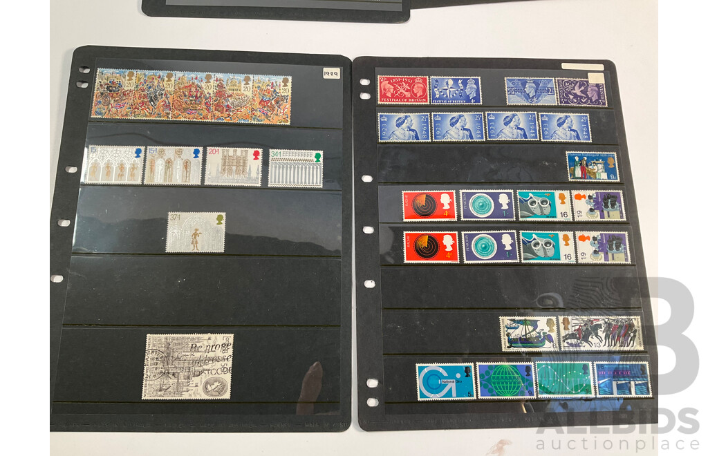Collection of Australian and United Kingdom Mostly Mint Stamps and Booklets Including Sets, Blocks, Strips and More
