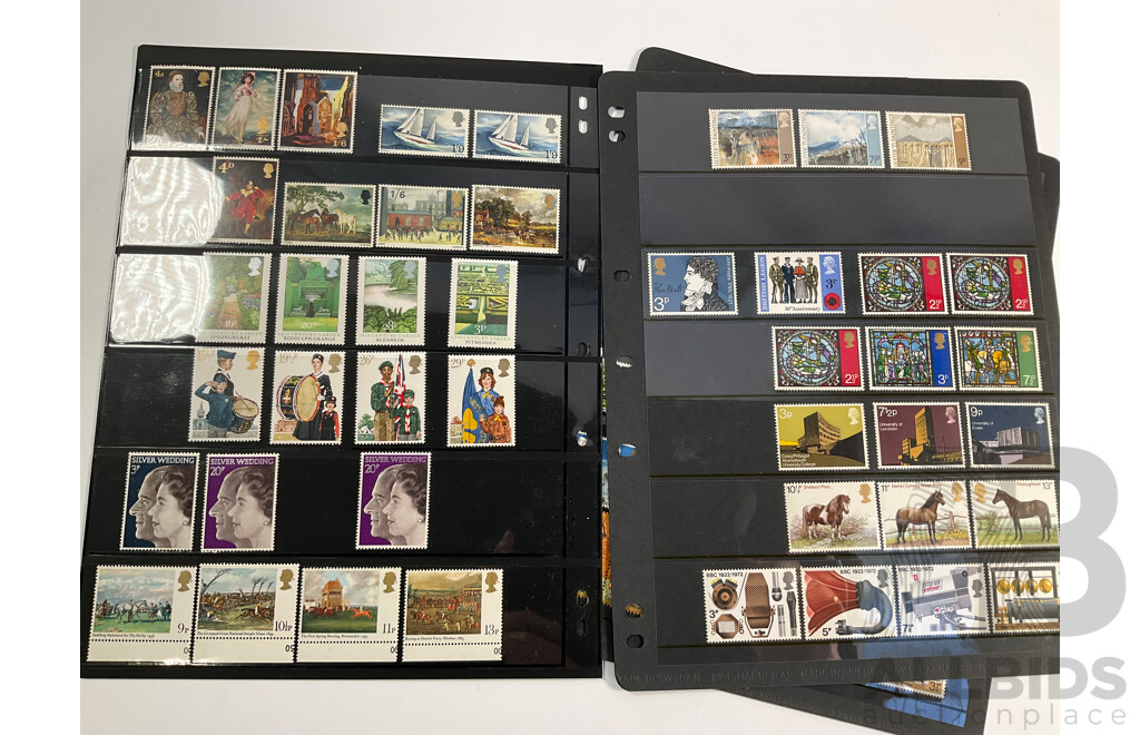 Collection of Australian and United Kingdom Mostly Mint Stamps and Booklets Including Sets, Blocks, Strips and More
