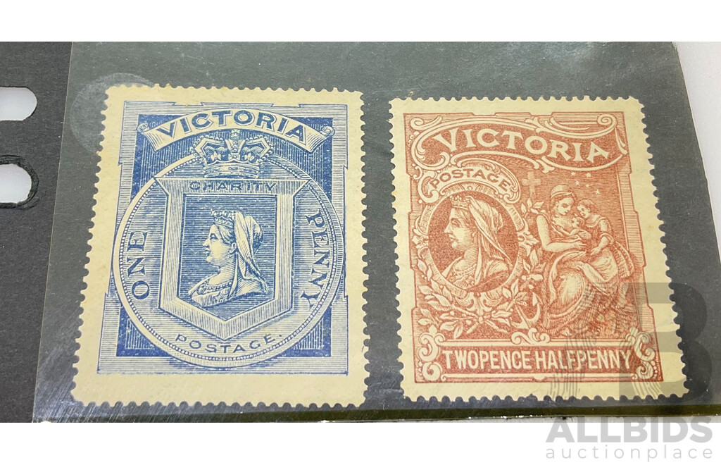 Two Australian 1897 Mint Stamps, Colony of Victoria Charity Fund Set
