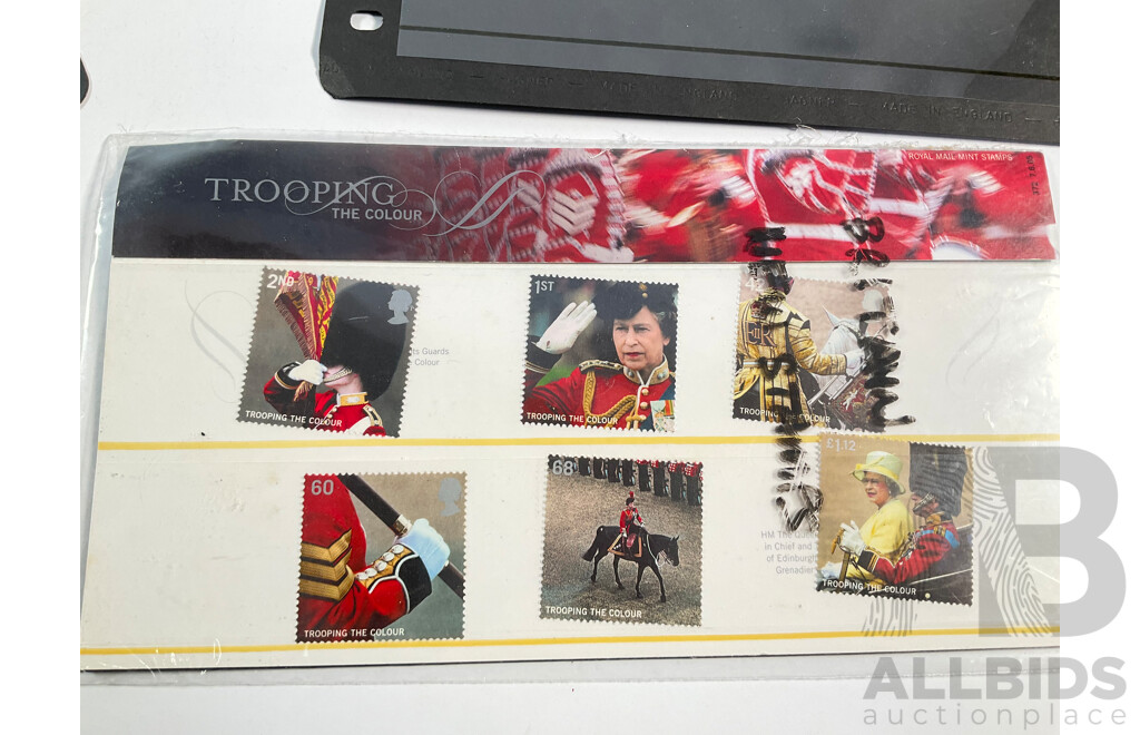 Collection of Australian and United Kingdom Mostly Mint Stamps Including Two 1924 Mint, Mint/Hinged British Empire Exhibition Sets, Lambert One Dollar Block of Four, Sets, Predecimal Antarctic Territory, PNG