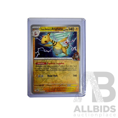 Team Rockets Ampharos Holo Pokémon Card – Vibrant Foil Collectible.