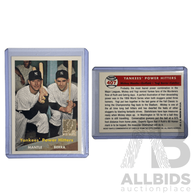 1996 Topps Mickey Mantle & Yogi Berra Yankees Power Hitters Card