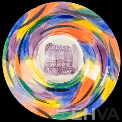 Local Pottery Bowl Hand Painted by Silvana, Canberra 1999