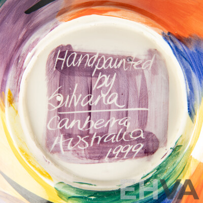 Local Pottery Bowl Hand Painted by Silvana, Canberra 1999