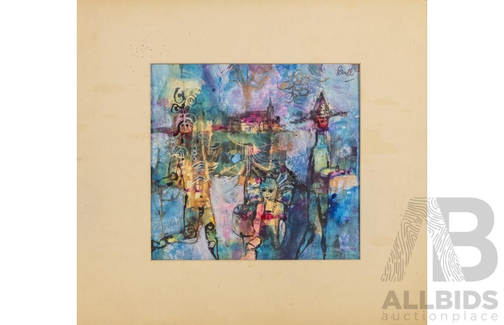 John Paul (20th Century, Working C.1960s), Zimbabwe Room Service, Original Watercolour and Mixed Media on Paper, 26 X 28 Cm (Image)