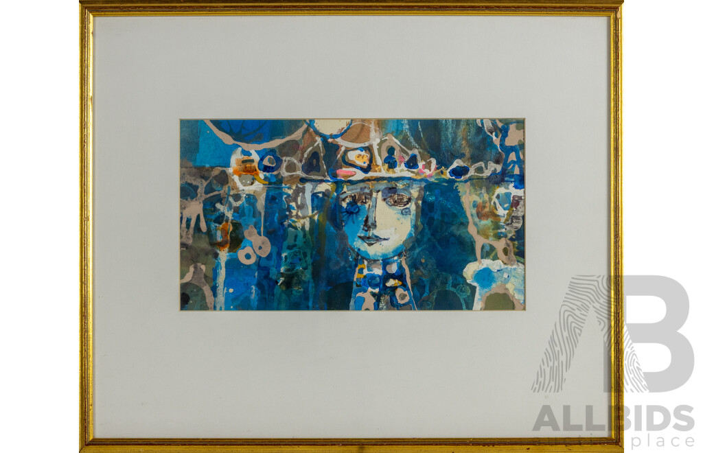 John Paul (20th Century, Working c1960s), the Blue Monarch, Wonderful Original Watercolour and Mixed Media on Paper, 43 x 52 cm (frame)