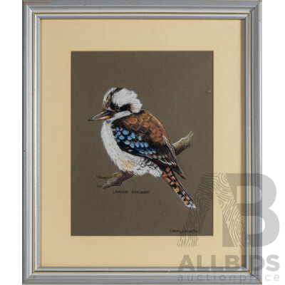 Lesley A. Wallington, (20th Century, Australian), Laughing Kookaburra, Wonderful Original Pastel, 46 x 39 cm (frame)