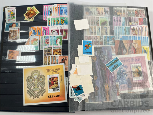 Albums of Commonwealth Mint and Cancelled Stamps Including Anguilla, Falkland Islands, Cayman Islands, Cyprus, Dominica, Kenya, Zambia, Uganda, Solomon Islands, Jamaica, Tanzania, Grenada