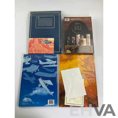 Collection of Australian Post Stamp Books Including Dreams on Wheels, Golden Days of Radio, Australians Under Fire, Taking Flight