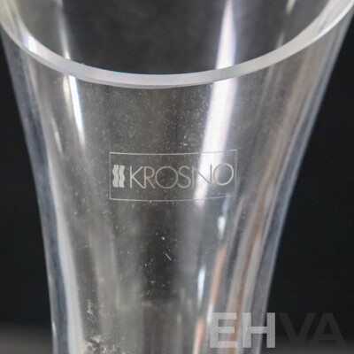 Two Villeroy and Boch Glass Candle Holders, Orrefors Glass Candle Holder, Krosno Wine Decanter, Two Gempo Ducks, Cast Iron Rabbit, Amalfi and ACT Government Paper Weights, Timber Puppets