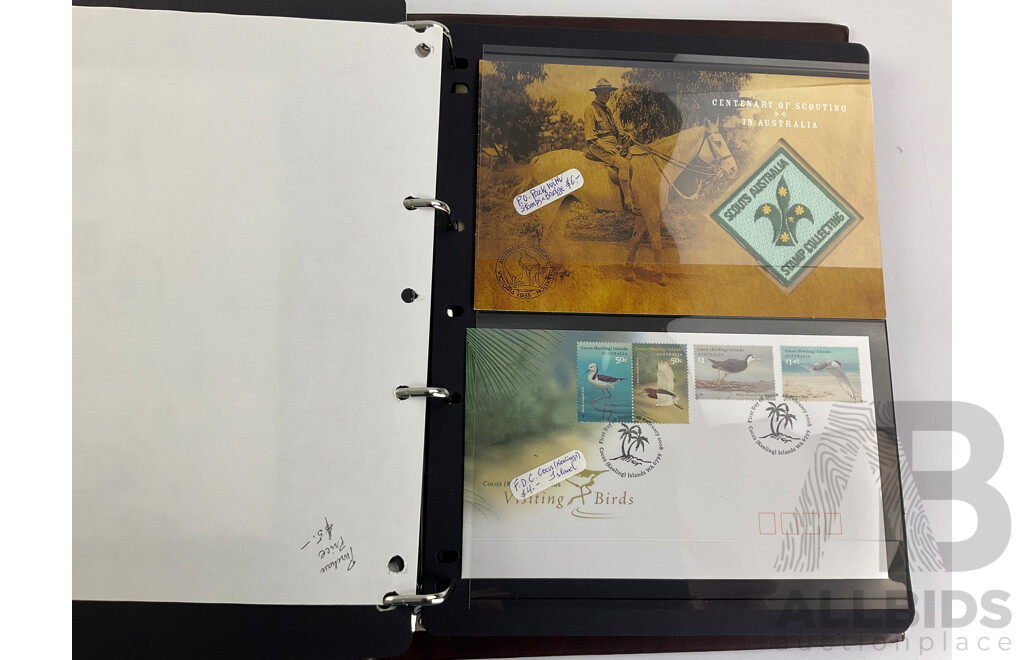 Album of Australian 2008 PNCs and Fist Day Covers Including Mega Fauna, 100 Years of Quarantine, Beijing Olympic Games, Centenary of Rugby League, Remembrance, World Youth Day Sydney, Centenary of Scouting, Year of the Rat
