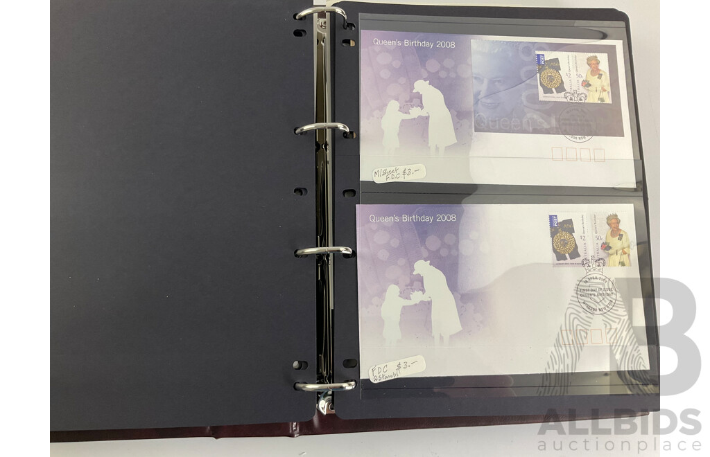Album of Australian 2008 PNCs and Fist Day Covers Including Mega Fauna, 100 Years of Quarantine, Beijing Olympic Games, Centenary of Rugby League, Remembrance, World Youth Day Sydney, Centenary of Scouting, Year of the Rat