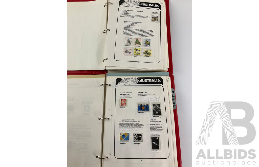 Two Victoria Stamp Traders Albums of Australian Cancelled Stamps Including Predecimal, Mostly Consecutive Examples, Sets Spanning 1966 to 1986