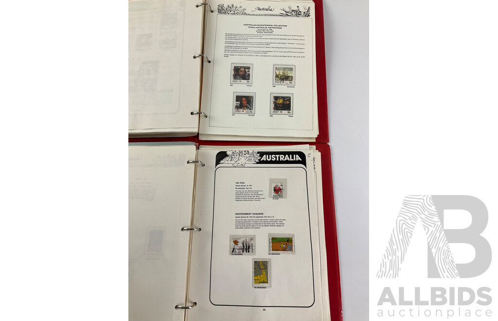 Two Victoria Stamp Traders Albums of Australian Cancelled Stamps Including Predecimal, Mostly Consecutive Examples, Sets Spanning 1966 to 1986