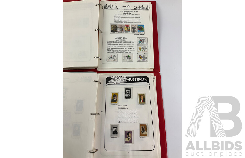 Two Victoria Stamp Traders Albums of Australian Cancelled Stamps Including Predecimal, Mostly Consecutive Examples, Sets Spanning 1966 to 1986