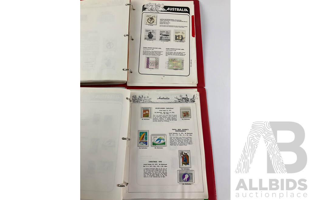 Two Victoria Stamp Traders Albums of Australian Cancelled Stamps Including Predecimal, Mostly Consecutive Examples, Sets Spanning 1966 to 1986