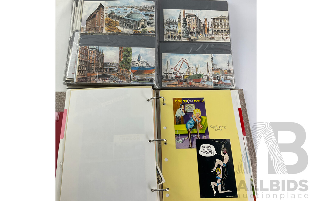 Two Albums of International First Day Covers and Post Cards Including Bahrain, Denmark, Indonesia, Philippines, Budapest, Korea, France, England, Ireland, Germany, Hong Kong