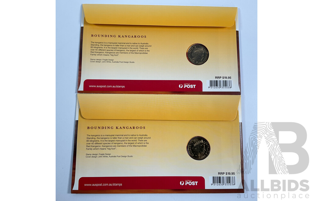 Two Australian 2007 Bounding Kangaroo PNCs Including One Signed by Janine Murphy (Royal Australian Mint CEO)