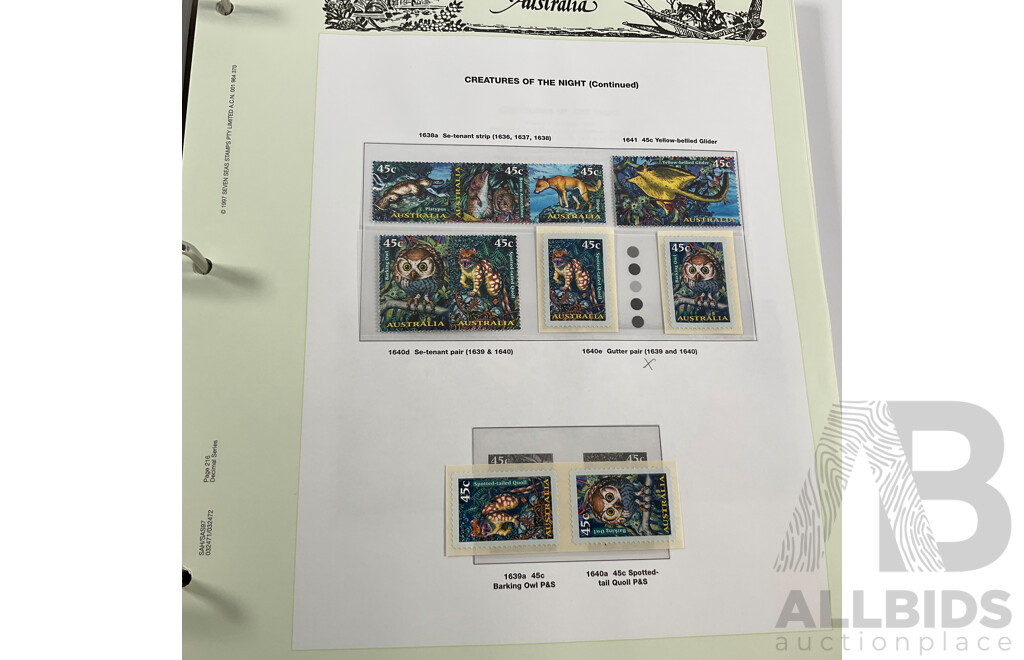 Australian VST and Seven Seas Album of Mint and Cancelled Stamps and Mini Sheets, Spanning 1996 to 2000