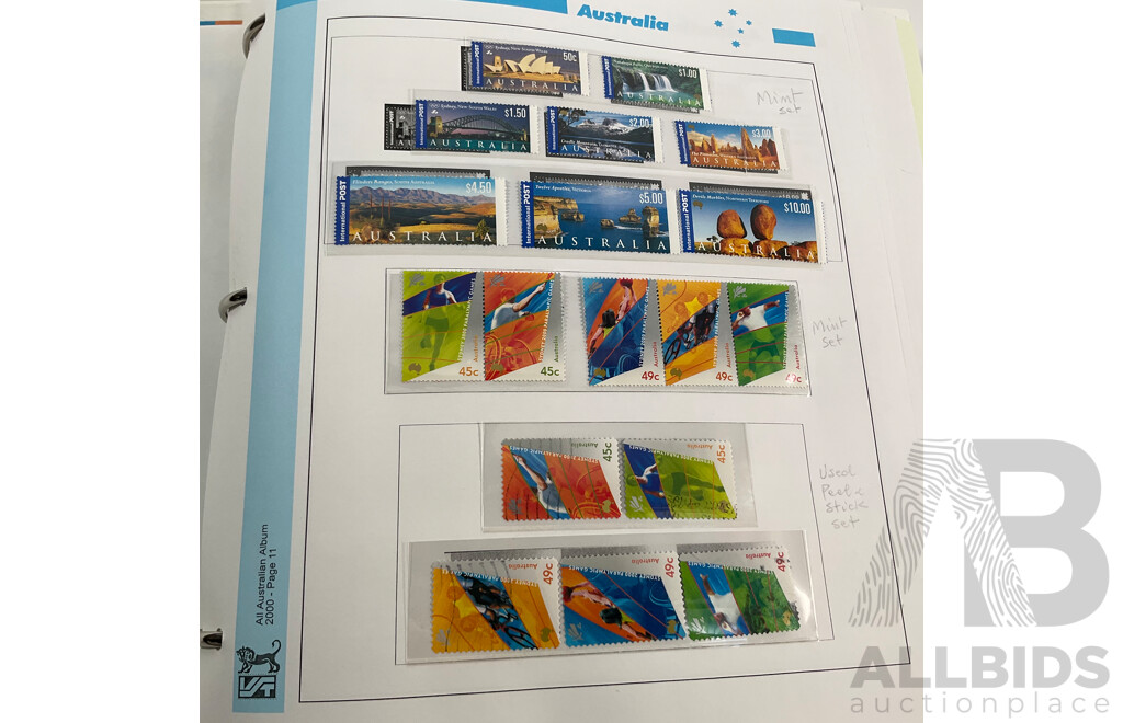 Australian VST and Seven Seas Album of Mint and Cancelled Stamps and Mini Sheets, Spanning 1996 to 2000