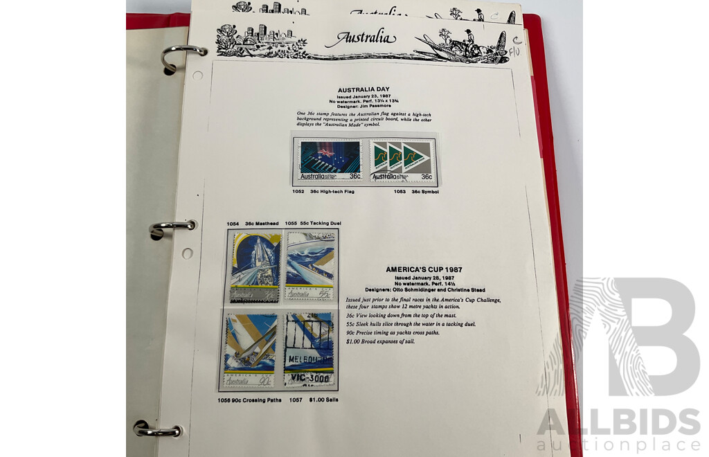 Australian VST Album of Cancelled Stamps Spanning 1987 to 1989
