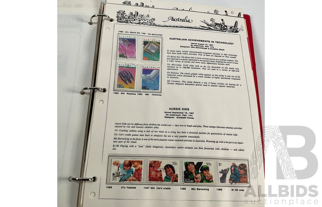 Australian VST Album of Cancelled Stamps Spanning 1987 to 1989