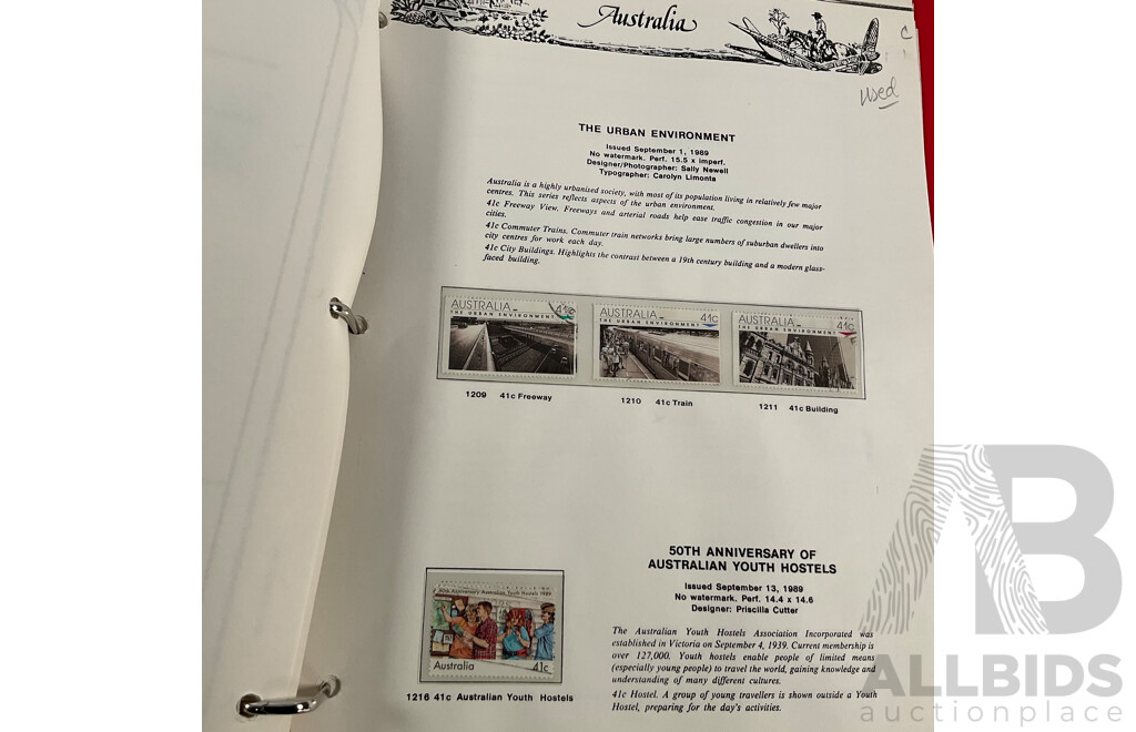 Australian VST Album of Cancelled Stamps Spanning 1987 to 1989