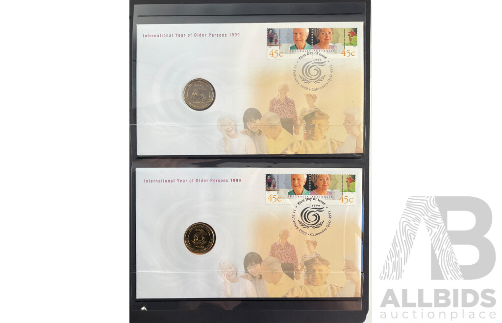 Album of Australian 1999-2000 PNCs and First Day Covers, Including Multiples and Sets