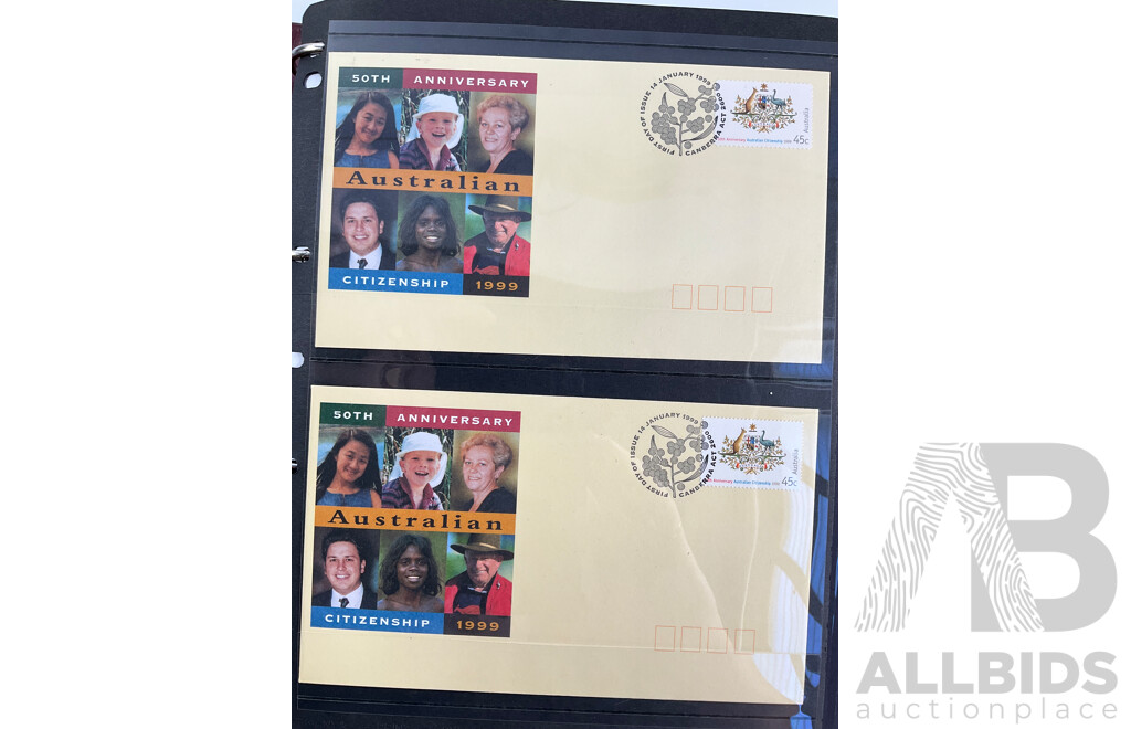 Album of Australian 1999-2000 PNCs and First Day Covers, Including Multiples and Sets