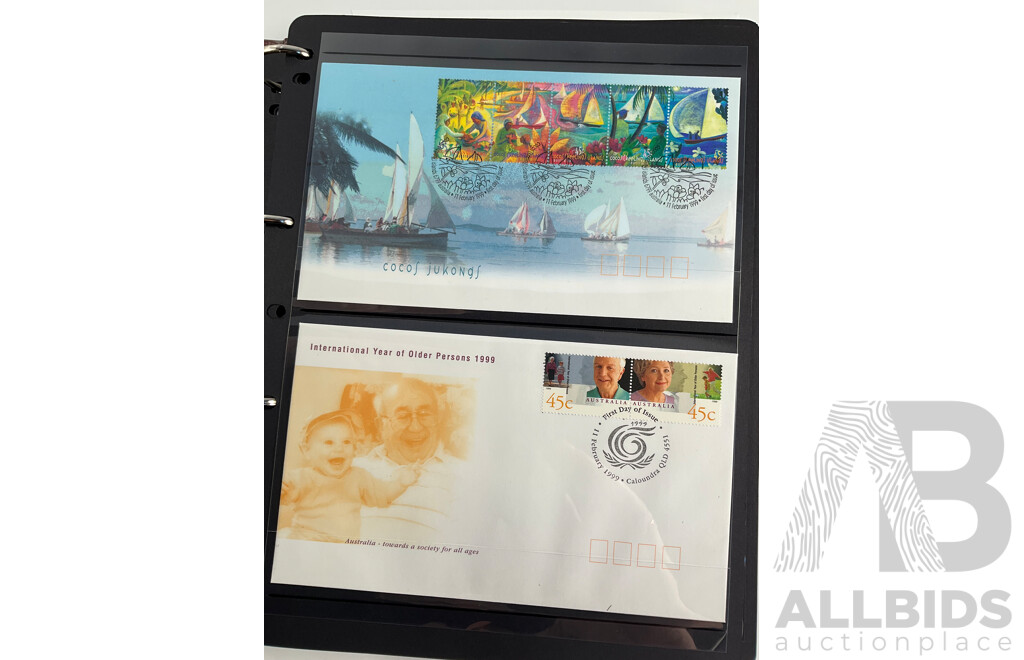 Album of Australian 1999-2000 PNCs and First Day Covers, Including Multiples and Sets