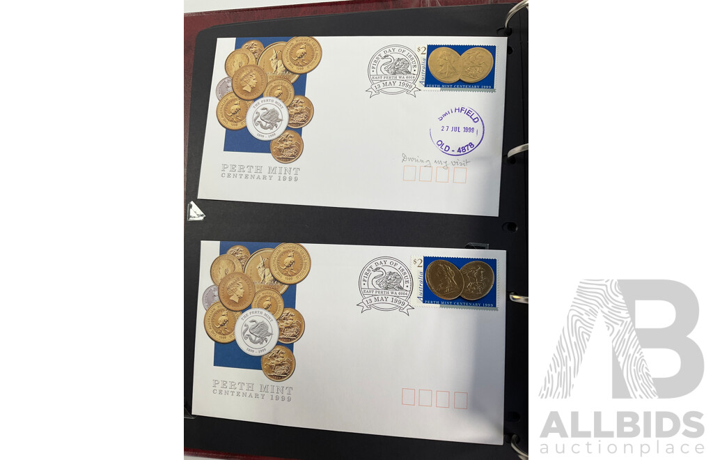 Album of Australian 1999-2000 PNCs and First Day Covers, Including Multiples and Sets