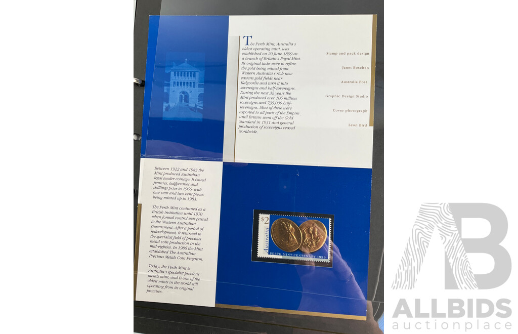 Album of Australian 1999-2000 PNCs and First Day Covers, Including Multiples and Sets