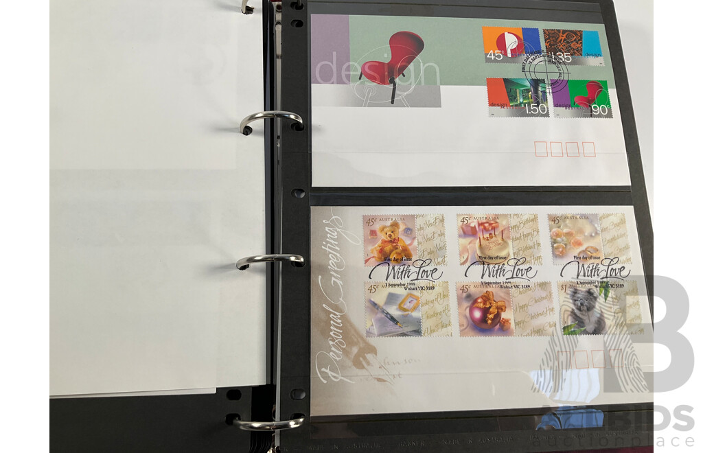 Album of Australian 1999-2000 PNCs and First Day Covers, Including Multiples and Sets