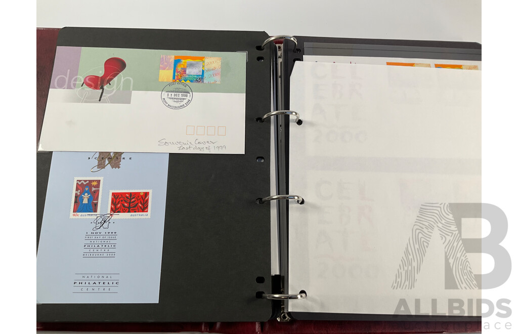 Album of Australian 1999-2000 PNCs and First Day Covers, Including Multiples and Sets