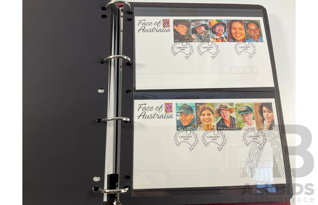 Album of Australian 1999-2000 PNCs and First Day Covers, Including Multiples and Sets