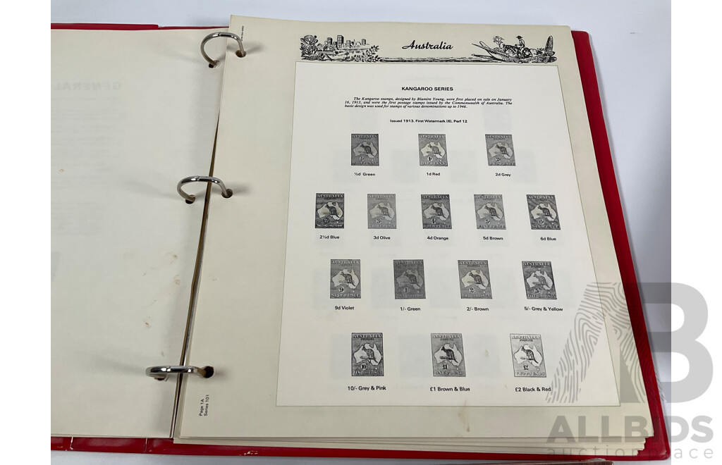 Album of Australian 1978/1979 First Day Covers with 1938 KGV Twopence Prepaid Envelope, Two Empty Seven Seas Hingeless Stamp Albums 1914 to 1985, Golden Days of Radio Postal Stamp Pack, The Stamp of Australia Book