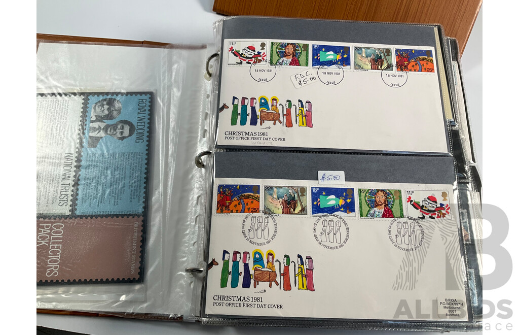 Two Albums of United Kingdom First Day Covers, Stamp Packs and Maximum Cards Spanning 1977 to 1987 Including Consecutive Year Packs 1981 to 1987