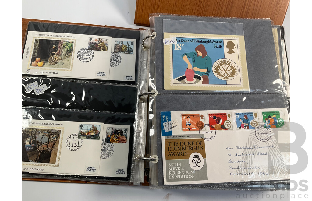 Two Albums of United Kingdom First Day Covers, Stamp Packs and Maximum Cards Spanning 1977 to 1987 Including Consecutive Year Packs 1981 to 1987