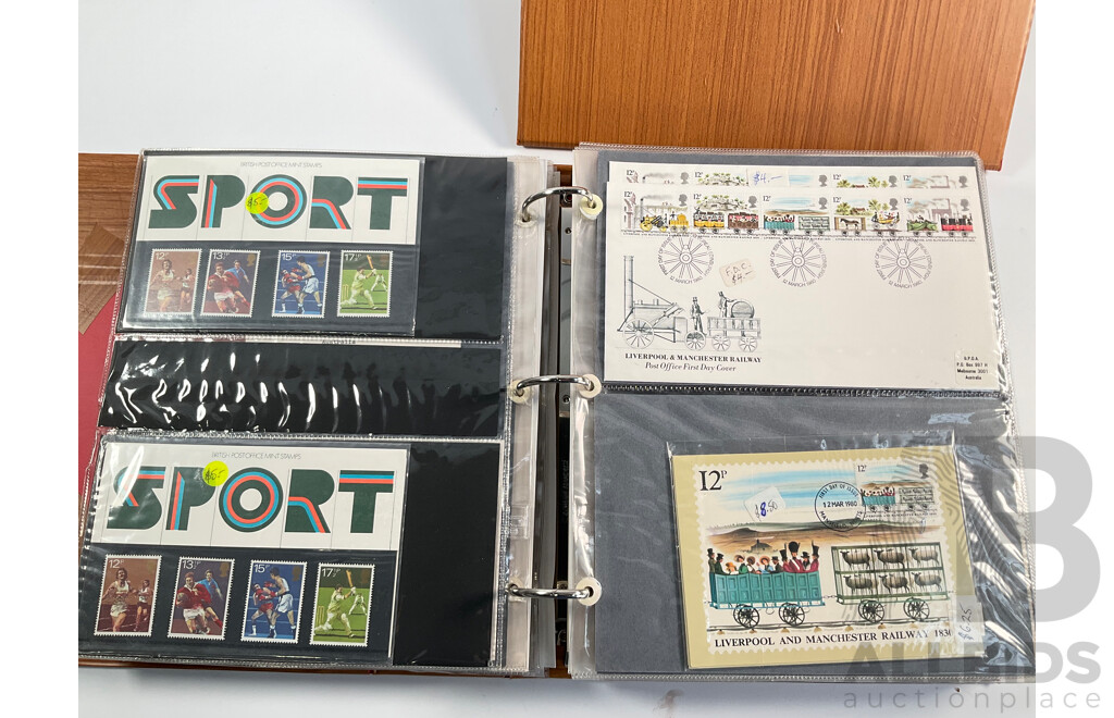 Two Albums of United Kingdom First Day Covers, Stamp Packs and Maximum Cards Spanning 1977 to 1987 Including Consecutive Year Packs 1981 to 1987