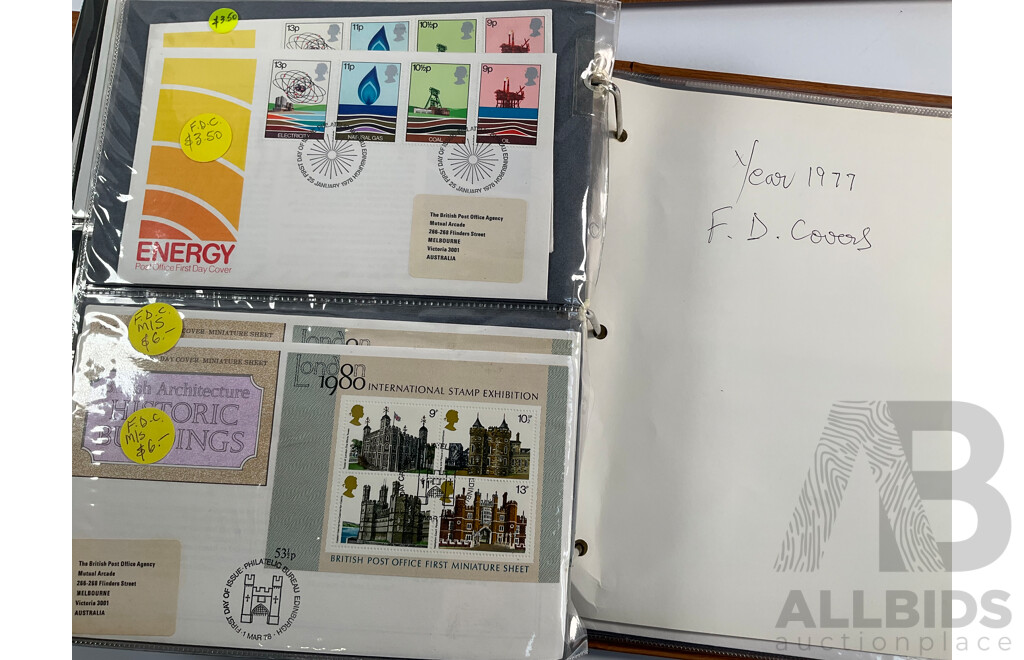 Two Albums of United Kingdom First Day Covers, Stamp Packs and Maximum Cards Spanning 1977 to 1987 Including Consecutive Year Packs 1981 to 1987